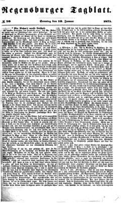 Regensburger Tagblatt Sonntag 10. Januar 1875