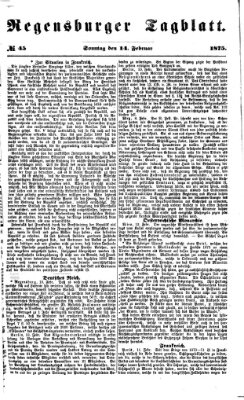 Regensburger Tagblatt Sonntag 14. Februar 1875