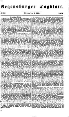 Regensburger Tagblatt Montag 1. März 1875