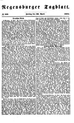 Regensburger Tagblatt Freitag 30. April 1875