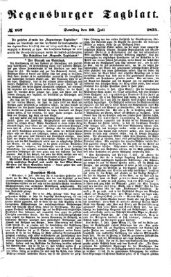 Regensburger Tagblatt Samstag 10. Juli 1875