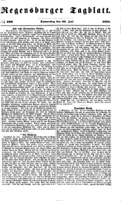 Regensburger Tagblatt Donnerstag 22. Juli 1875