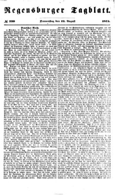 Regensburger Tagblatt Donnerstag 12. August 1875