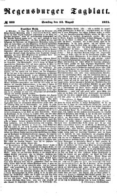 Regensburger Tagblatt Samstag 14. August 1875