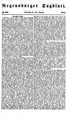 Regensburger Tagblatt Samstag 21. August 1875