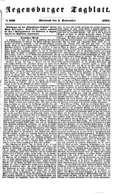 Regensburger Tagblatt Mittwoch 1. September 1875