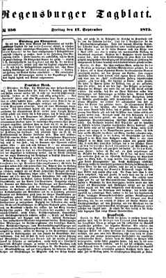 Regensburger Tagblatt Freitag 17. September 1875