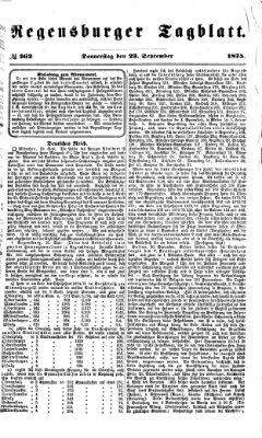 Regensburger Tagblatt Donnerstag 23. September 1875