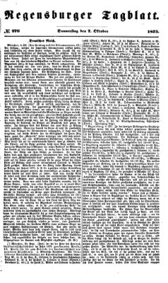 Regensburger Tagblatt Donnerstag 7. Oktober 1875