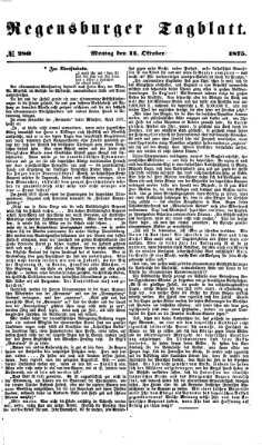 Regensburger Tagblatt Montag 11. Oktober 1875