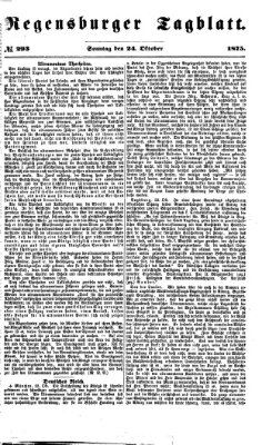 Regensburger Tagblatt Sonntag 24. Oktober 1875