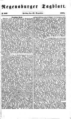 Regensburger Tagblatt Freitag 17. Dezember 1875