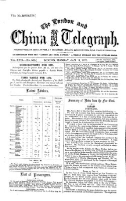 The London and China telegraph Montag 11. Januar 1875