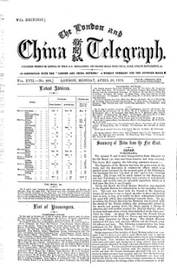 The London and China telegraph Montag 26. April 1875