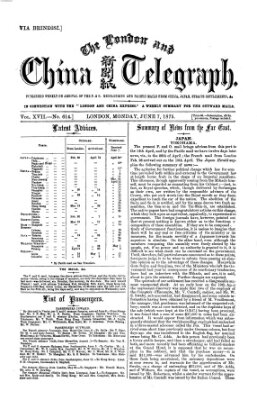 The London and China telegraph Montag 7. Juni 1875