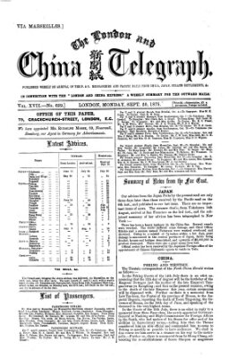 The London and China telegraph Montag 20. September 1875