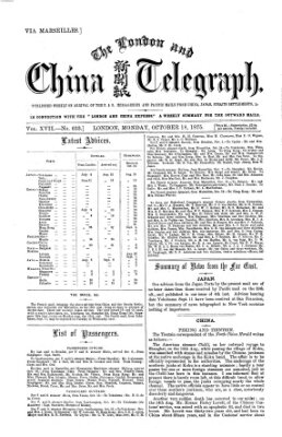 The London and China telegraph Montag 18. Oktober 1875