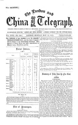 The London and China telegraph Montag 22. November 1875