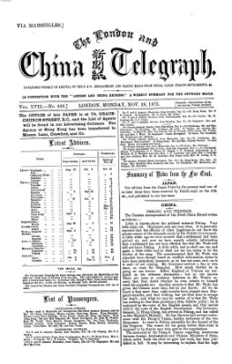 The London and China telegraph Montag 29. November 1875