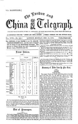 The London and China telegraph Montag 13. Dezember 1875