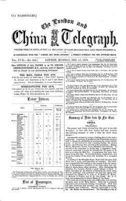 The London and China telegraph Montag 27. Dezember 1875