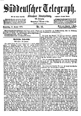 Süddeutscher Telegraph Donnerstag 21. Januar 1875