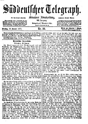 Süddeutscher Telegraph Dienstag 26. Januar 1875