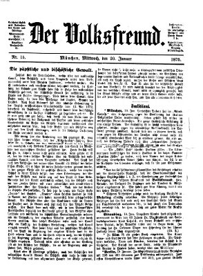 Der Volksfreund Mittwoch 20. Januar 1875