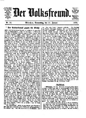 Der Volksfreund Donnerstag 21. Januar 1875