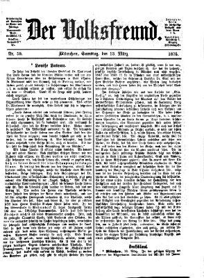 Der Volksfreund Samstag 13. März 1875