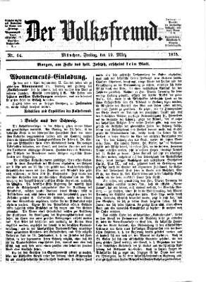 Der Volksfreund Freitag 19. März 1875