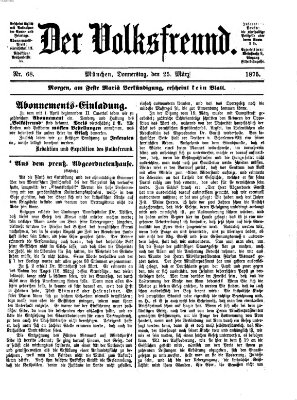 Der Volksfreund Donnerstag 25. März 1875