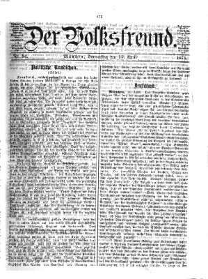 Der Volksfreund Donnerstag 15. April 1875