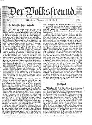 Der Volksfreund Montag 26. April 1875