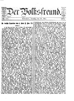 Der Volksfreund Samstag 22. Mai 1875