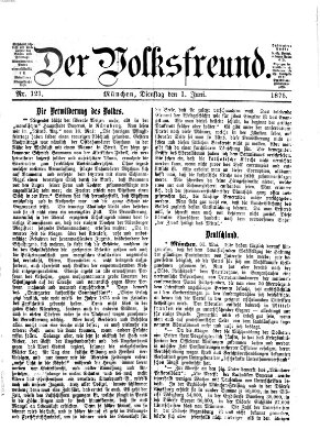 Der Volksfreund Dienstag 1. Juni 1875