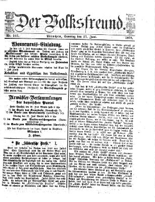 Der Volksfreund Sonntag 27. Juni 1875