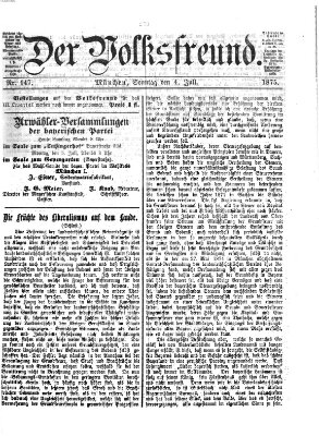 Der Volksfreund Sonntag 4. Juli 1875