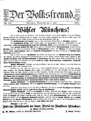 Der Volksfreund Donnerstag 8. Juli 1875