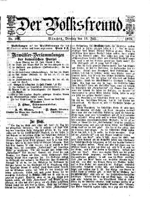 Der Volksfreund Dienstag 13. Juli 1875