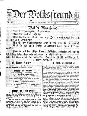 Der Volksfreund Donnerstag 15. Juli 1875