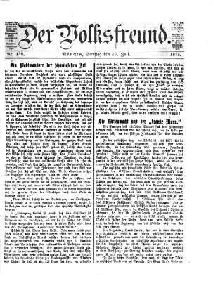 Der Volksfreund Samstag 17. Juli 1875