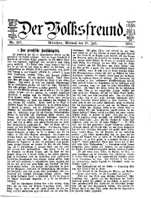 Der Volksfreund Mittwoch 28. Juli 1875