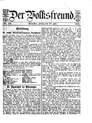 Der Volksfreund Freitag 30. Juli 1875