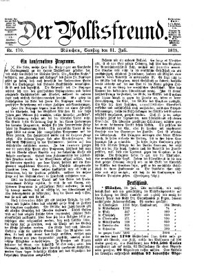 Der Volksfreund Samstag 31. Juli 1875