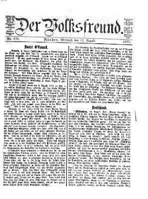 Der Volksfreund Mittwoch 11. August 1875