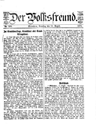 Der Volksfreund Sonntag 15. August 1875