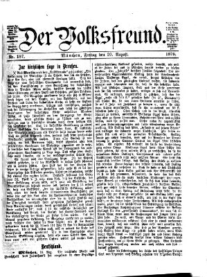 Der Volksfreund Freitag 20. August 1875