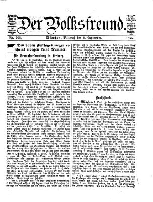 Der Volksfreund Mittwoch 8. September 1875