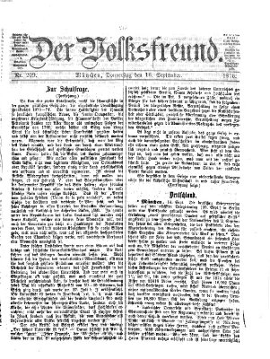 Der Volksfreund Donnerstag 16. September 1875